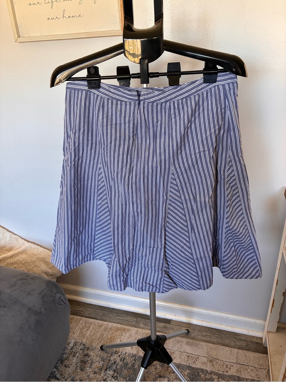 Merona Blue and White Striped Circle Skirt